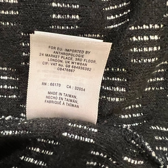 Anthropologie Saturday Sunday Luci Black Gray Knit Waterfall Cardigan - Picture 6 of 11